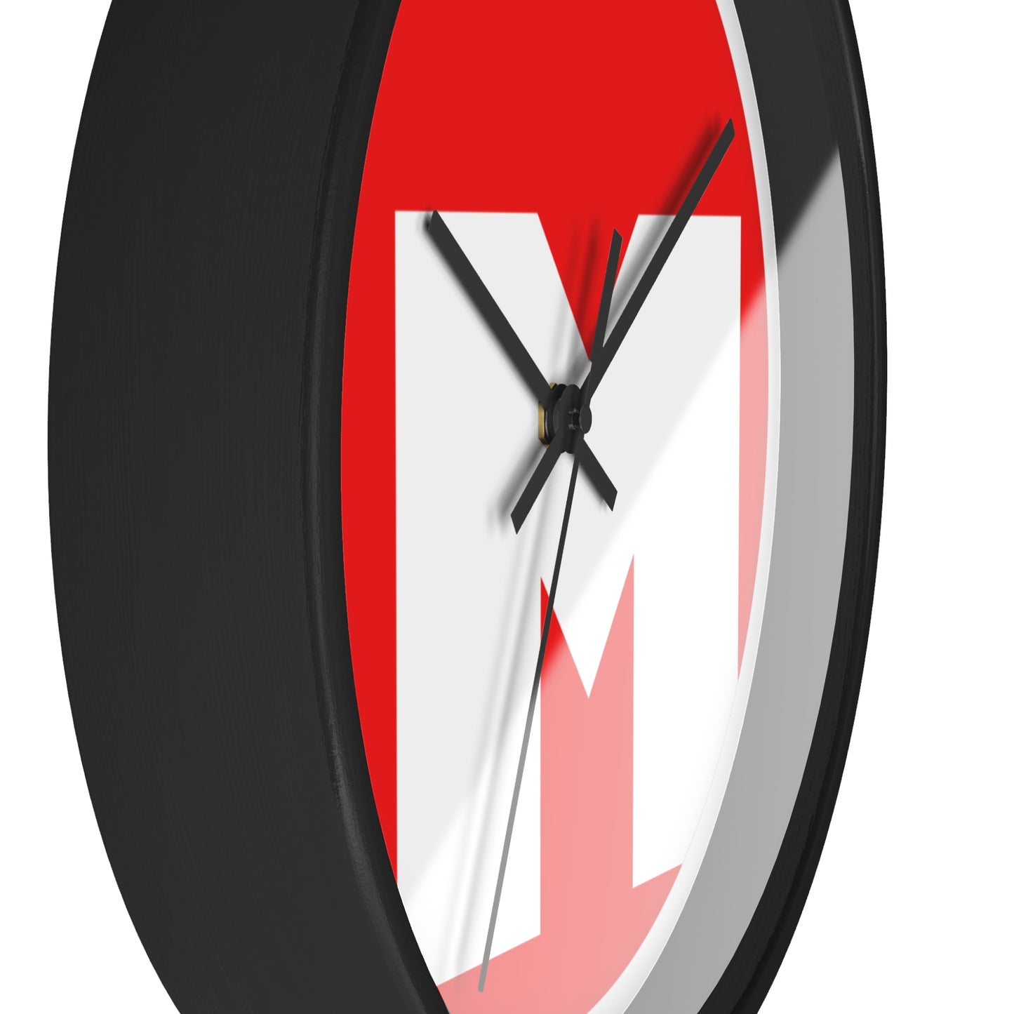 Modern Minimalist Wall Clock, Decorative Home Clock, Gift for Him/Her, Unique Timepiece, Red Accent Wall Decor