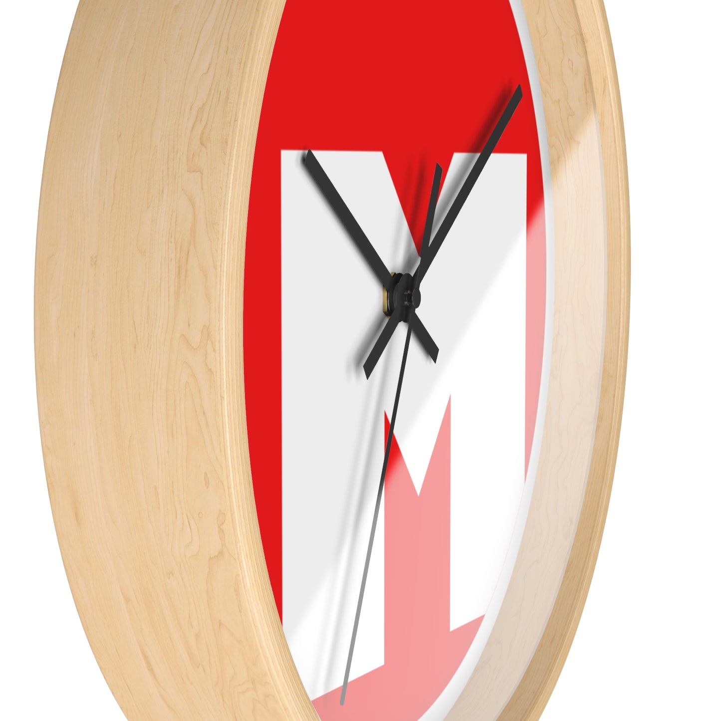 Modern Minimalist Wall Clock, Decorative Home Clock, Gift for Him/Her, Unique Timepiece, Red Accent Wall Decor