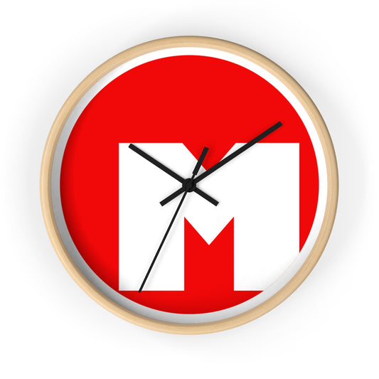Modern Minimalist Wall Clock, Decorative Home Clock, Gift for Him/Her, Unique Timepiece, Red Accent Wall Decor